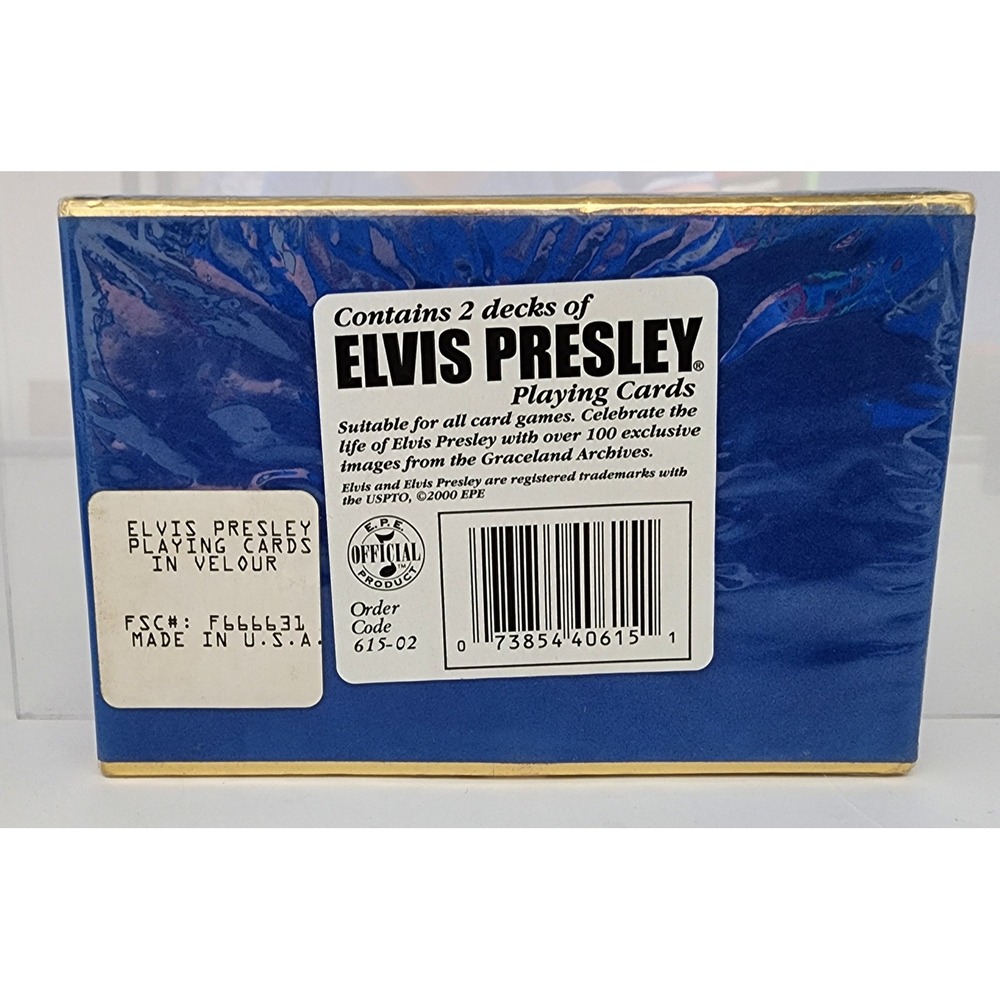 Elvis Presley Playing Cards NEW 2 Deck Velour Box Set 2000 EPE SEALED Velour - Picture 2 of 4